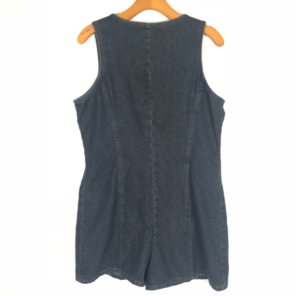 ASOS Denim Sleeveless Zipper Front Romper Jumpsuit - Picture 2 of 7